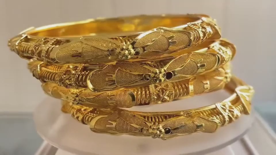 Premium Gold-Plated Designer Bangles – Traditional & Elegant Set