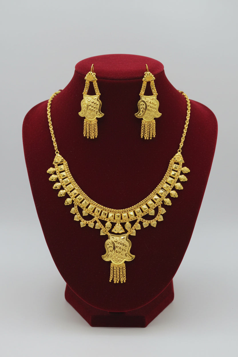 Gold polished 22k real jewelry set