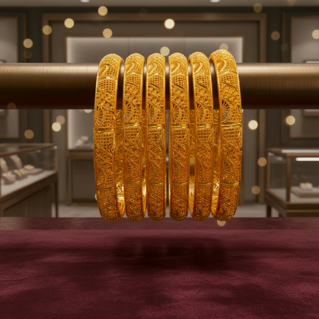 Premium gold polished bangel set