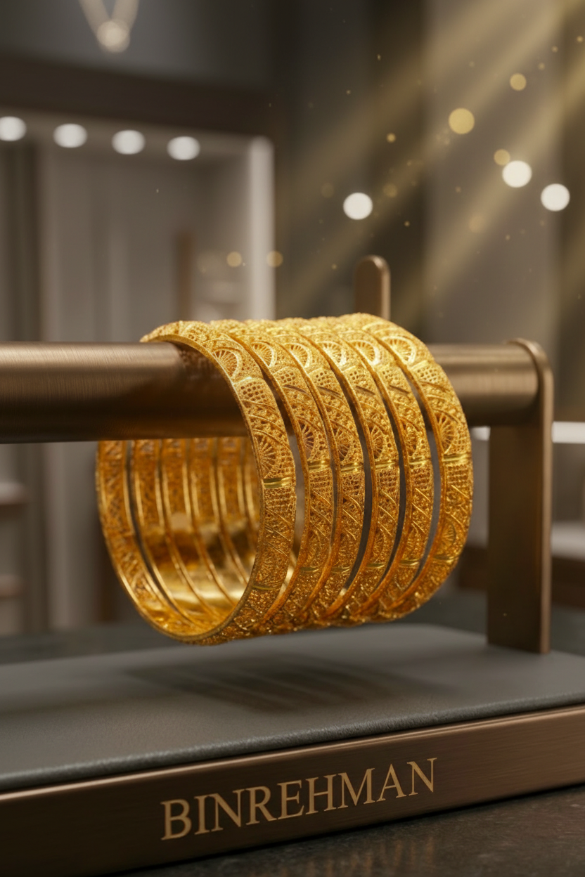 Premium gold polished bangel set