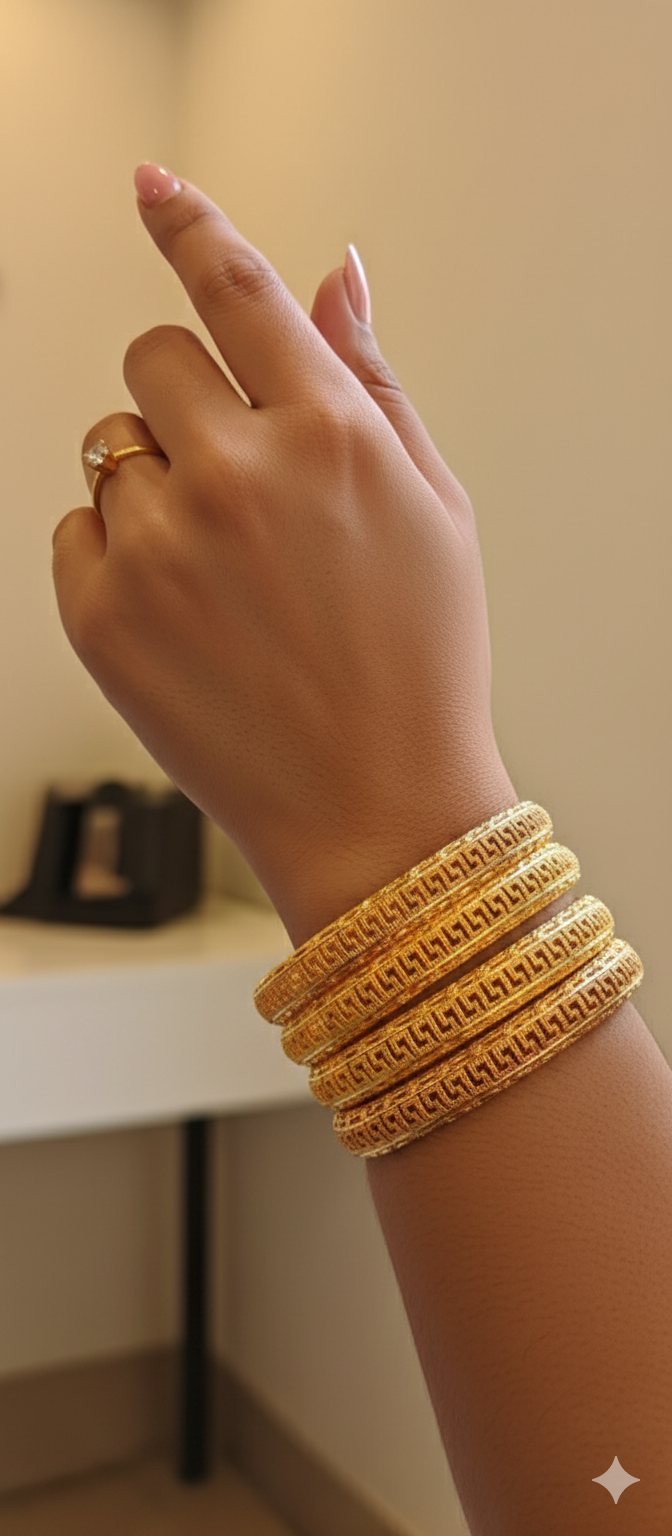 Plated Traditional Bangle Set – Stylish Ethnic Bracelet Jewelry