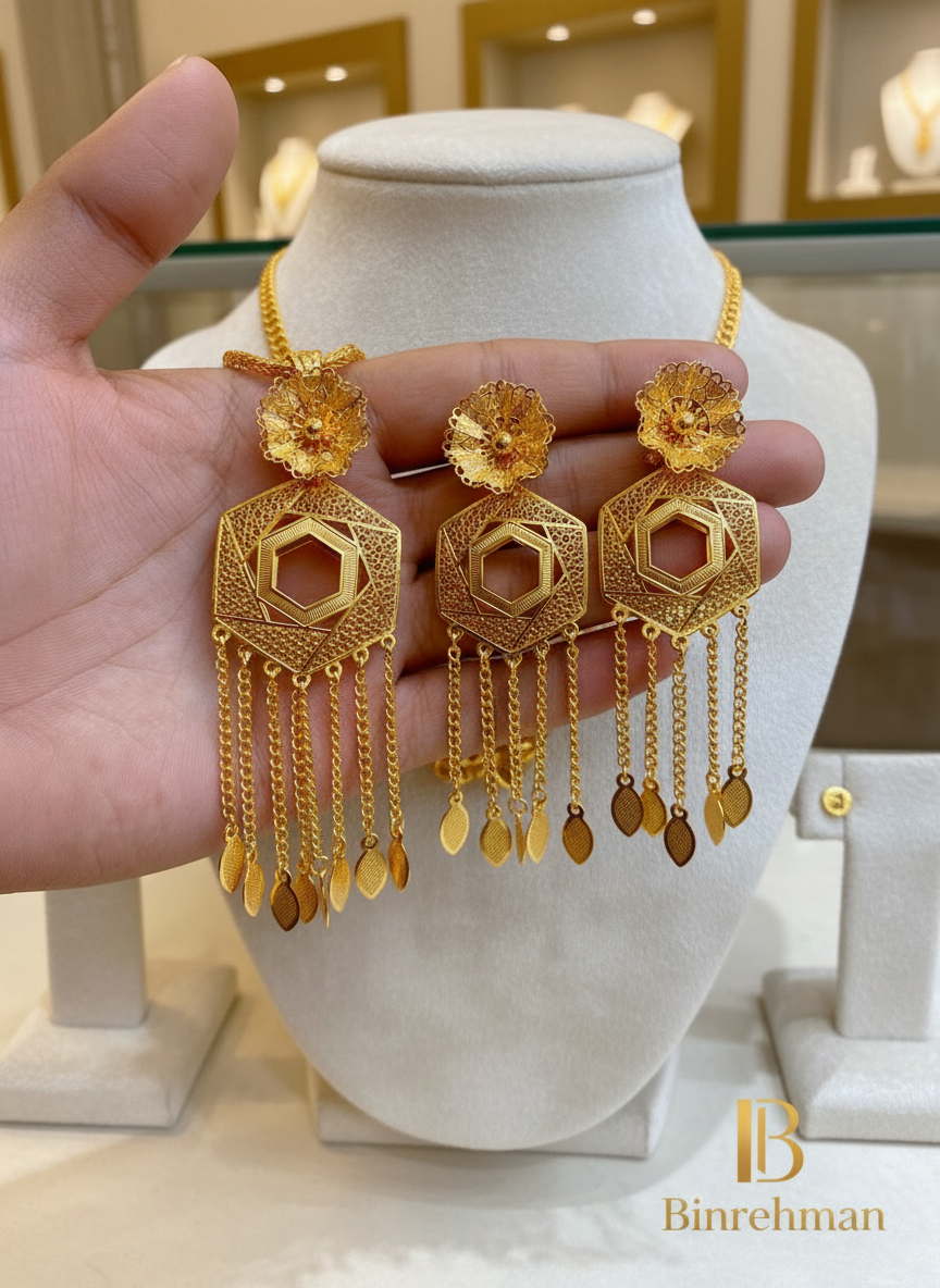 Royal Wedding Jewelry Set – Necklace, Pendant & Earrings