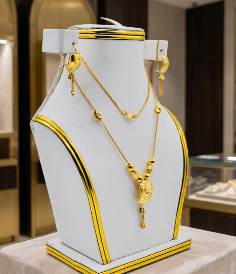 Timeless Quality Mala Set -Gold polished Set with earrings