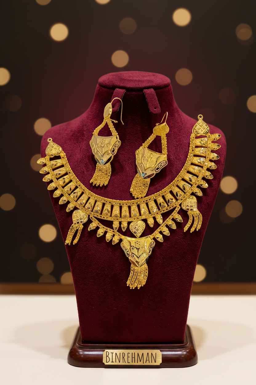 Elegant 24K Gold-Plated Bridal/Party Wear Set